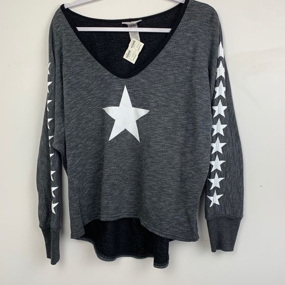 Hard Tail Sweaters - NWT Hard Tail stars long sleeve pullover